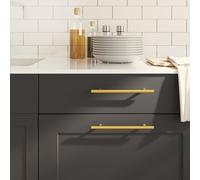 Fasba Gold Stainless Steel Cabinet Handles, Modern Design, T-Shaped, 224x32mm, Adjustable Screws, 20pcs Model3203598