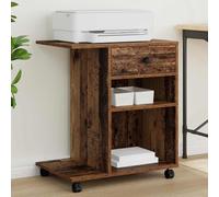 Fasba Modern Printer Stand with Wheels - Engineered Wood, Office Storage Solution, Adjustable for Dynamic Spaces Electronics 8004429