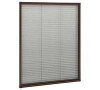 Fasba Pleated Mesh Window Screen, Aluminium Frame Insect Net, 80x100cm Brown Black, for Roof Windows to Keep Bugs Out 148654