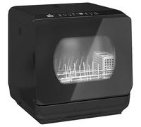 Fasba Table Top Dishwasher with Built-in 6L Water Tank, Mini Countertop Dishwasher with 6 Programs, 4 Place Settings, Black