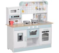 Fasba Toy Kitchen, Pretend Role Play Kitchen with Hob, Sound, Light, Coffee Machine, Ice Maker, Microwave