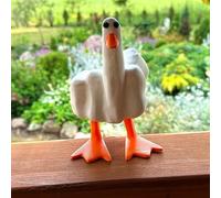 FASBET Funny Middle Finger Duck Office Desk Decorations Middle Finger Duck Figurine Middle Finger Decoration Office Accessories Desk Decor Home Funny Ornaments Garden Statue Decorations