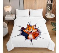 Fasbuy 3D Animal Quilted Bedspreads, Soft Blanket, Lightweight Bed Throws, Coverless Duvet for Sofa Bed, Reversible Summer Quilted All Season Single Double King Size (Squirrel,200x230cm)