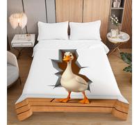 Fasbuy 3D Animal Quilted Bedspreads, Soft Blanket, Lightweight Bed Throws, Coverless Duvet for Sofa Bed, Reversible Summer Quilted All Season Single Double King Size (Duck,200x230cm)