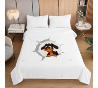 Fasbuy 3D Animal Quilted Bedspreads, Soft Blanket, Lightweight Bed Throws, Coverless Duvet for Sofa Bed, Reversible Summer Quilted All Season Single Double King Size (Puppy,180x220cm)