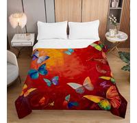 Fasbuy 3D Butterfly Quilted Bedspreads, Soft Blanket, Lightweight Bed Throws, Coverless Duvet for Sofa Bed, Reversible Summer Quilted All Season Single Double King Size (Butterfly 01,230x280cm)