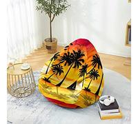 Fasbuy Bean Bag Cover Without Filling, 3D Coconut Tree, Removable and Washable Bean Bag Chair Cover, Soft Giant Toy Storage Stuffed Animal for Outdoor and Indoor (Evening Glow,100x120cm)