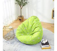 Fasbuy Bean Bag Covers Without Filling, 3D Plain Bean Bag Chair Cover, Removable and Washable, Soft Giant Toy Storage Stuffed Animal for Outdoor and Indoor (Green 01,90x110cm)
