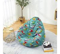 Fasbuy Bean Bag Covers Without Filling, 3D Plain Bean Bag Chair Cover, Removable and Washable, Soft Giant Toy Storage Stuffed Animal for Outdoor and Indoor (Plane Takeoff,90x110cm)