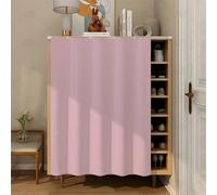 Fasbuy Cupboard Short Curtains Kitchen with Hook and Loop, Hide Away Small Curtains for Kitchen Cupboard Door - No Drilling Is Required for Under Sink, Bookcase, Bathroom (Pink,H80x60cm)