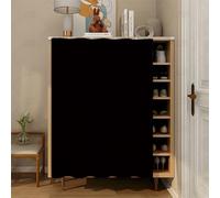 Fasbuy Cupboard Short Curtains Kitchen with Hook and Loop, Hide Away Small Curtains for Kitchen Cupboard Door - No Drilling Is Required for Under Sink, Bookcase, Bathroom (Black,H80x60cm)