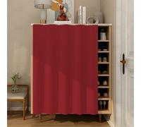 Fasbuy Cupboard Short Curtains Kitchen with Hook and Loop, Hide Away Small Curtains for Kitchen Cupboard Door - No Drilling Is Required for Under Sink, Bookcase, Bathroom (Burgundy,H120x60cm)