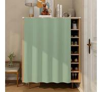 Fasbuy Cupboard Short Curtains Kitchen with Hook and Loop, Hide Away Small Curtains for Kitchen Cupboard Door - No Drilling Is Required for Under Sink, Bookcase, Bathroom (Light green,H100x70cm)