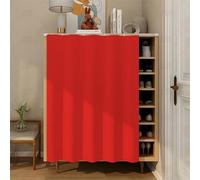 Fasbuy Cupboard Short Curtains Kitchen with Hook and Loop, Hide Away Small Curtains for Kitchen Cupboard Door - No Drilling Is Required for Under Sink, Bookcase, Bathroom (Red,H100x60cm)