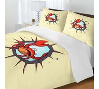 Fasbuy King Size Duvet Cover Sets, Soft Printed Bedding Sets, Duvet Covers with Pillowcases, Microfiber Bedding, Double Cozy Bed Quilt Cover for 4 Seasons, 3D Animal (Crab 01,150x200+50x75)