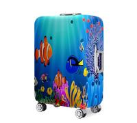 Fasbuy Suitcase Cover 3D Sea World, Washable Elastic Luggage Cover Protectors, Anti-Scratch Luggage Protector for 18-32 Inch Small Medium Large Suitcase (Blue Ocean,M（22-24 inch）)