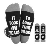 Fascetta 40th Birthday Socks Gifts for Men Black Calf-length Cotton Sock Keepsake Present 40th Unique Happy Funny Birthday Gift Age 40 Size 9-11 Non-slip Decorations Dad Husband Brother Son
