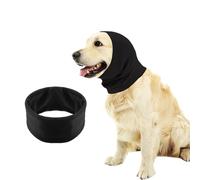 Fascetta Dog Snood for Dog Neck and Ears Covers Warmer Pet Dog Earmuff for Comfort Anti-anxiety Bathing Grooming Fireworks Reducing Noise Pet Cats and Dogs Protection Anti-Scaring Headband Black