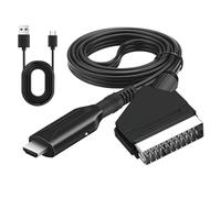 Fascetta Scart to Hdmi Converter with Usb Power Cable 720p/1080p Plug and Play Video Audio Converters Scart Lead to Hdmi Adapter Cable for DVD Player to TV HDTV Monitor Projector STB VHS Xbox PS2 PS3