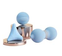 Fascia Ball Silicone Deep Back Neck Shoulder Muscle Relaxation Acupressure Peanut Square Massage Multi-Function Design(Blue 3pc Set)