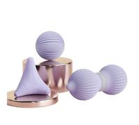 Fascia Ball Silicone Deep Back Neck Shoulder Muscle Relaxation Acupressure Peanut Square Massage Multi-Function Design(Purple 3pc Set)