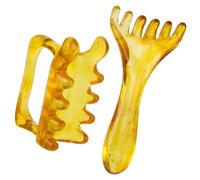 Fascia & Scalp Massage Tool Set, Portable Myofascial Release Trigger Point Massager Body Sculpting Resin Facial Tool for Muscle Knots Head Massager Accessories Supplies for Hair Growth (Coffee)