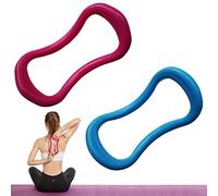 Fascia Stretching Ring, 2 Pieces Yoga Ring Pilates Circles, Fitness Stretching Ring, Yoga Massage Ring for Thigh and Calf Massage, Stretching Training, Abdominal and Back Stretching(Blue and Rose Red)