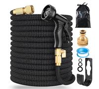 FASCINATDECO 25FT Expandable Garden Hose Pipe, Flexible Expanding Magic Hose with 1/2" & 3/4" Fittings, Garden Hose with 10 Function Spray Nozzle, Durable 3 Layer Latex Core Hosepipe Anti-Leakage