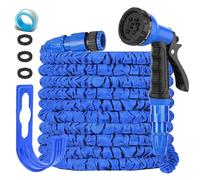 FASCINATDECO Expandable Garden Hose Pipe 75ft, Retractable Hosepipes for Garden with 8 Functions Spray Gun, Expanding Magic Water Hose Attachments 3/4"&1/2" Connectors, Flexible Hose Anti-Kink