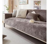 FASCINATDECO Sofa Cover 1 2 3 4 Seater Non Slip Sofa Slipcovers Washable Soft Milk Fleece Sofa Cushion Covers Sectional Couch Covers Sofa Protectors from Pets/Kids/Dogs (Chocolate,70x150cm)