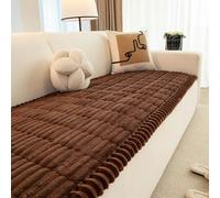 FASCINATDECO Sofa Covers 1 2 3 4 Seater Non Slip Sofa Slipcovers Super Soft & Thick Corduroy Sofa Cushion Covers Sofa Protectors from Pets/Kids/Dogs (Brown, 90x180cm)