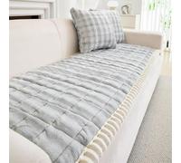 FASCINATDECO Sofa Covers 1 2 3 4 Seater, Universal & Non-Slip Sofa Slipcovers Couch Covers Washable, Thick Milk Velvet Sofa Cushion Covers for Pet Dog Furniture Protectors (Light Grey, 70x120cm)