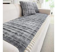 FASCINATDECO Sofa Covers 1 2 3 4 Seater, Universal & Non-Slip Sofa Slipcovers Couch Covers Washable, Thick Milk Velvet Sofa Cushion Covers for Pet Dog Furniture Protectors (Dark Grey, 70x70cm)