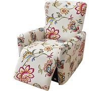 FASCINATDECO Stretch Recliner Cover 4 Pieces Printed Lazy Boy Chair Covers Recliner Sofa Slipcover Anti-Slip Fitted Furniture Protector with Elastic Bottom (Color 12)