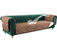 FASCINATDECO Waterproof Chesterfield Sofa Covers 4 Seater, Settee Covers, Sofa Slipcovers, Pet Couch Covers, Non Slip Sofa Covers, Washable Sofa Protectors from Pets Kids Dogs, Terracotta