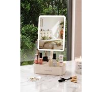Fascinate 12" 360° Rotatable Lighted Makeup Mirror w/ Storage, USB Rechargeable in Cream | Size: 24 cm Fascinate Cream 24 cm