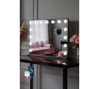 Fascinate 15 Led Hollywood Vanity Mirror - Industry Chic Black Frame, Dimmable 58X48Cm Black