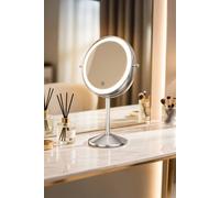 Fascinate Rechargeable 20Cm Lighted Makeup Mirror With 3 Colour Lights, 1X/10X Magnification, Touch Dimming, 360 Degrees Rotation