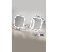 Fascinate Compact Beauty Cosmetic LED Hollywood Makeup Mirror - Duo Magnified Gift in White Fascinate White