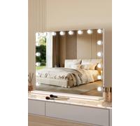 Fascinate Grand Hollywood Vanity Mirror - Tempered Glass, 18 Led Bulbs, 80X60Cm White White