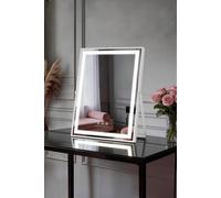 Fascinate Hollywood Led Tabletop Vanity Mirror - 30X42Cm 360° Rotation, Space-Saving Desk Design, High-Cri Dimmable Studio - Best Gift For Girlfriend In White White