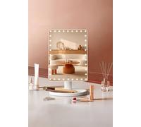 Fascinate Hollywood Style Led Tabletop Mirror - 360° Swivel, Dimmable & Storage Base In White White