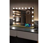 Fascinate Hollywood Vanity Makeup Mirror 15 LED Dimmable Large 58x48cm Gold Gift | Size: 58x48 cm Fascinate Gold 58x48 cm