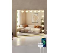 Fascinate Hollywood Vanity Makeup Mirror 15 Led Dimmable Large 58X48Cm Gold Gifting Gold One Size