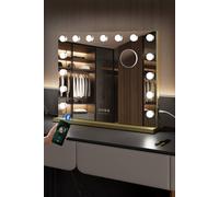 Fascinate Hollywood Vanity Mirror Bluetooth 15 Dimmable Led Beauty Cosmetic Makeup In Gold Gold