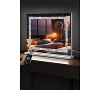 Fascinate Hollywood Vanity Mirror Crushed Diamond Large 58X48Cm Bluetooth Cosmetic Makeup In White White One Size