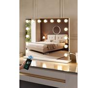 Fascinate Hollywood Vanity Mirror - Hi-Fidelity Bluetooth Sound, 15 Dimmable Leds, 58X46Cm White White