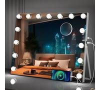 Fascinate Hollywood Vanity Mirror Large 15 Dimmable Led 58X48Cm Modern Stylish