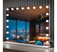 Fascinate Hollywood Vanity Mirror Xtra Large 80X60Cm 18 Dimmable Led Beauty Makeup