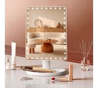 Fascinate Large Led Lighted Makeup Mirror With 35 Leds, 360 Swivel Touch Control Mirror For Bedroom